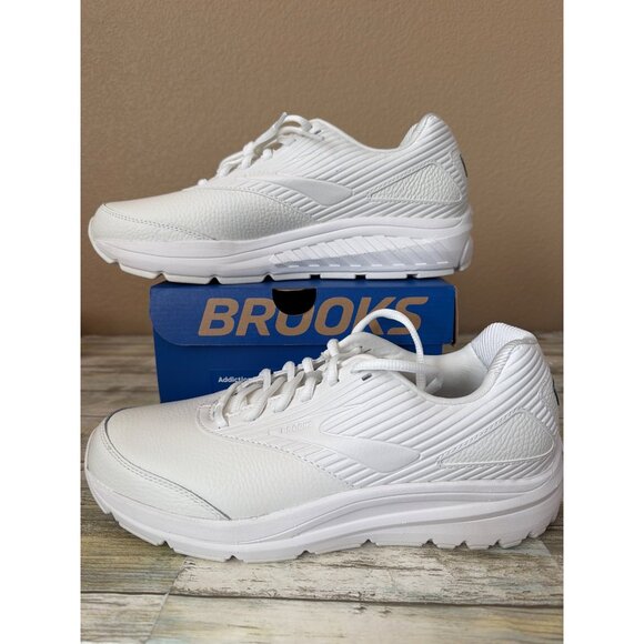 Brooks Shoes - Brooks Addiction Walker 2 Women's White Leather Walking Shoes Sz 10.5 Narrow NIB